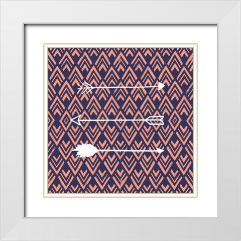 Deco Arrow I White Modern Wood Framed Art Print with Double Matting by Studio W