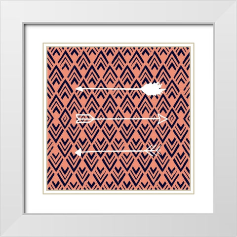 Deco Arrow II White Modern Wood Framed Art Print with Double Matting by Studio W