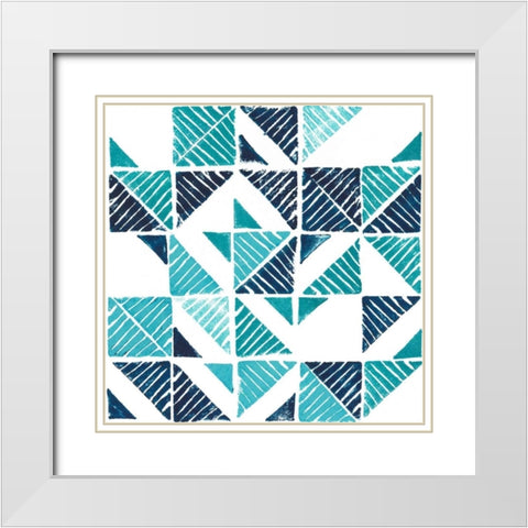 Beryl Block Print II White Modern Wood Framed Art Print with Double Matting by Popp, Grace