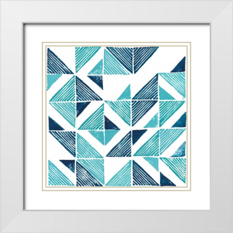 Beryl Block Print III White Modern Wood Framed Art Print with Double Matting by Popp, Grace