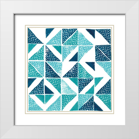 Beryl Block Print IV White Modern Wood Framed Art Print with Double Matting by Popp, Grace