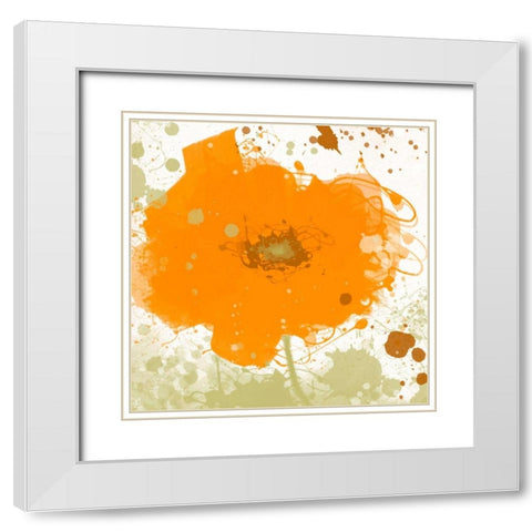 Modern Orange White Modern Wood Framed Art Print with Double Matting by Orlov, Irena