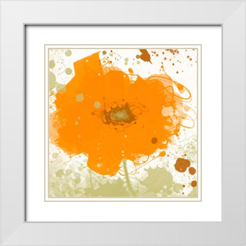 Modern Orange White Modern Wood Framed Art Print with Double Matting by Orlov, Irena