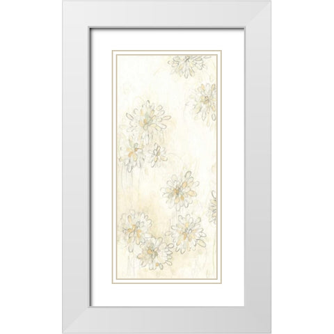 Dahlia Cascade I White Modern Wood Framed Art Print with Double Matting by Vess, June Erica
