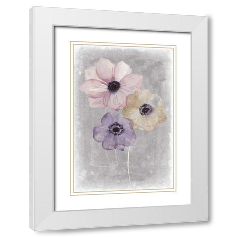 Floral Waltz II White Modern Wood Framed Art Print with Double Matting by Popp, Grace