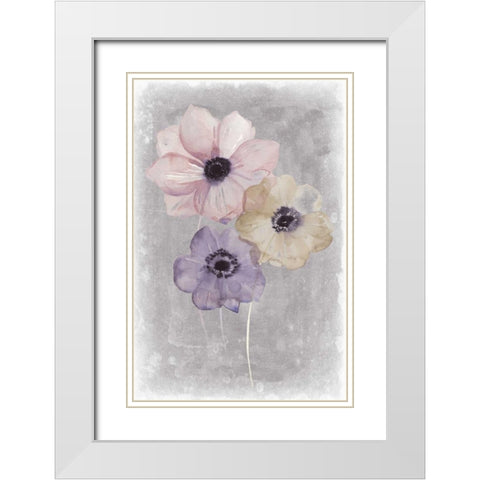 Floral Waltz II White Modern Wood Framed Art Print with Double Matting by Popp, Grace