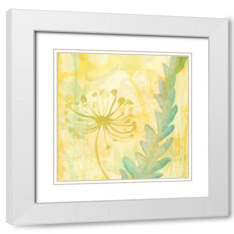 Florid Garden II White Modern Wood Framed Art Print with Double Matting by Stramel, Renee W.