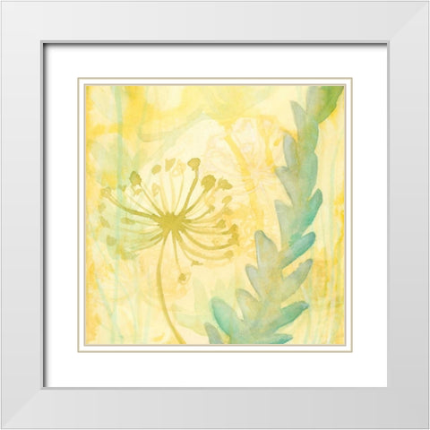 Florid Garden II White Modern Wood Framed Art Print with Double Matting by Stramel, Renee W.