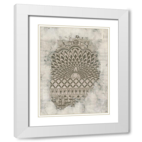 Non-Embellished Aged Indian Mural White Modern Wood Framed Art Print with Double Matting by McCavitt, Naomi