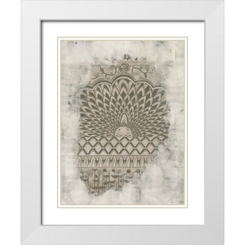 Non-Embellished Aged Indian Mural White Modern Wood Framed Art Print with Double Matting by McCavitt, Naomi