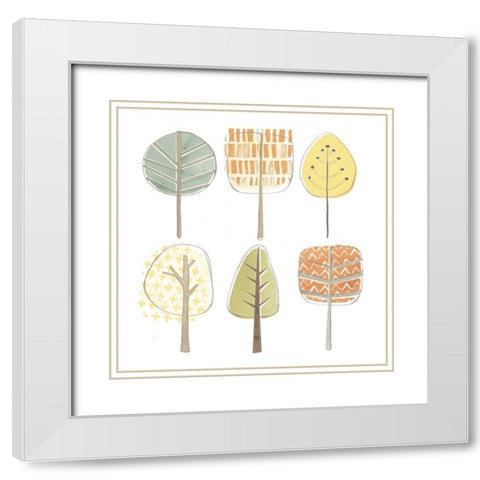 Pattern Grove II White Modern Wood Framed Art Print with Double Matting by Vess, June Erica