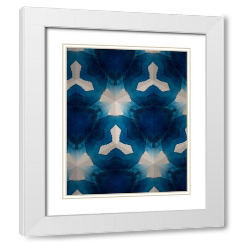 Sapphire Frost I White Modern Wood Framed Art Print with Double Matting by Stramel, Renee W.
