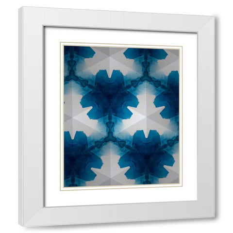 Sapphire Frost II White Modern Wood Framed Art Print with Double Matting by Stramel, Renee W.