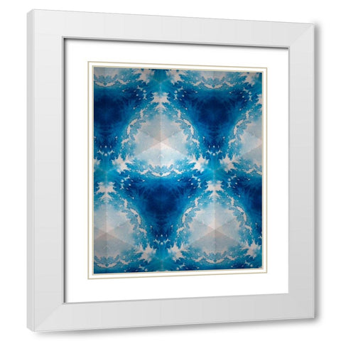 Sapphire Frost III White Modern Wood Framed Art Print with Double Matting by Stramel, Renee W.