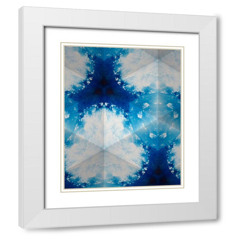 Sapphire Frost IV White Modern Wood Framed Art Print with Double Matting by Stramel, Renee W.