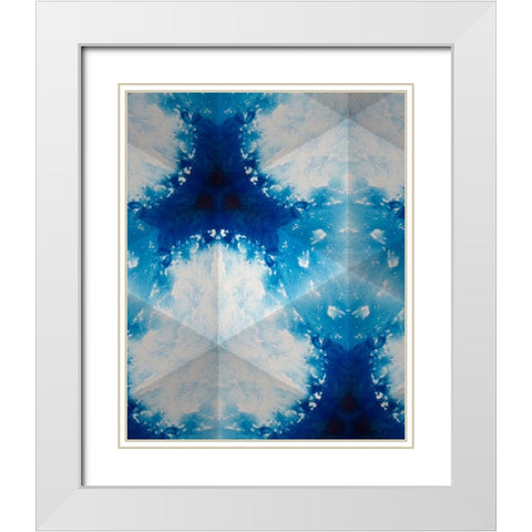 Sapphire Frost IV White Modern Wood Framed Art Print with Double Matting by Stramel, Renee W.