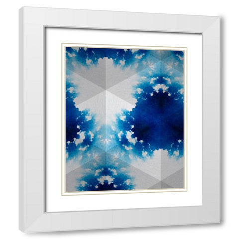 Sapphire Frost V White Modern Wood Framed Art Print with Double Matting by Stramel, Renee W.