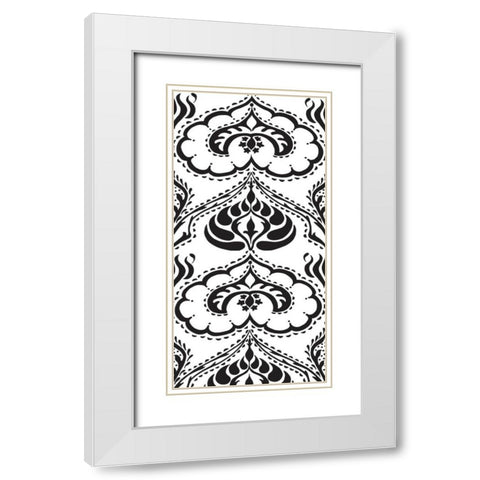 BandW Arabesque Panels II White Modern Wood Framed Art Print with Double Matting by Zarris, Chariklia