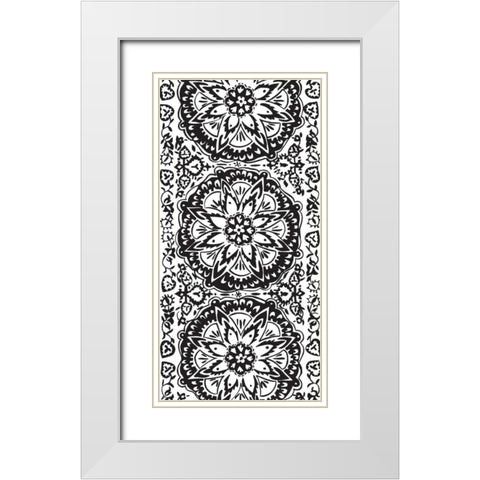 BandW Arabesque Panels IV White Modern Wood Framed Art Print with Double Matting by Zarris, Chariklia