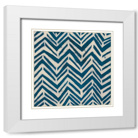 Indigo Signals II White Modern Wood Framed Art Print with Double Matting by Vess, June Erica