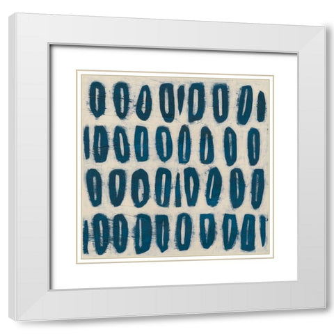 Indigo Signals IV White Modern Wood Framed Art Print with Double Matting by Vess, June Erica