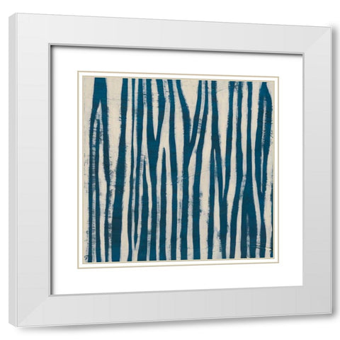 Indigo Signals VI White Modern Wood Framed Art Print with Double Matting by Vess, June Erica