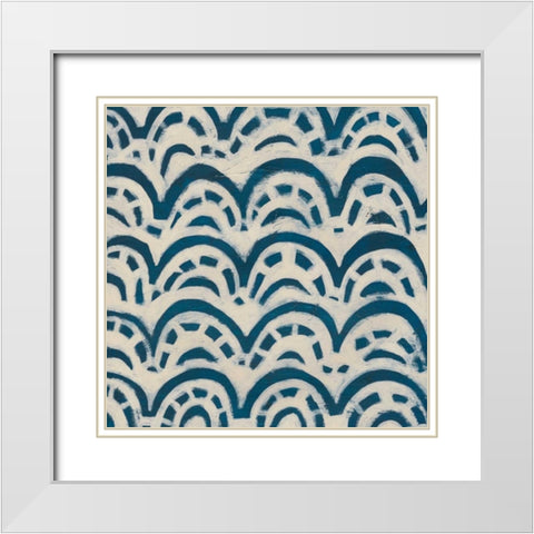 Indigo Signals VIII White Modern Wood Framed Art Print with Double Matting by Vess, June Erica