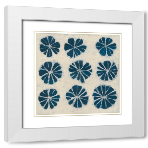 Indigo Signals IX White Modern Wood Framed Art Print with Double Matting by Vess, June Erica