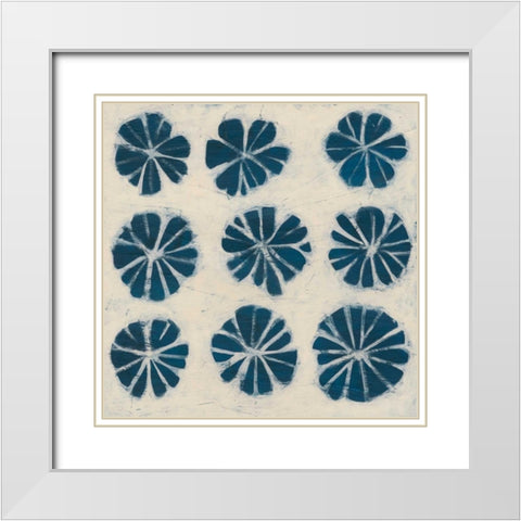 Indigo Signals IX White Modern Wood Framed Art Print with Double Matting by Vess, June Erica
