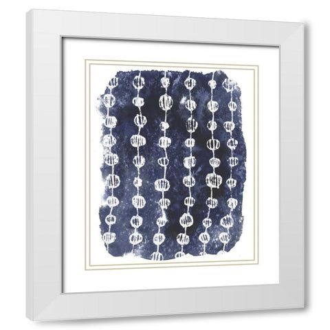 Indigo Batik Vignette I White Modern Wood Framed Art Print with Double Matting by Vess, June Erica