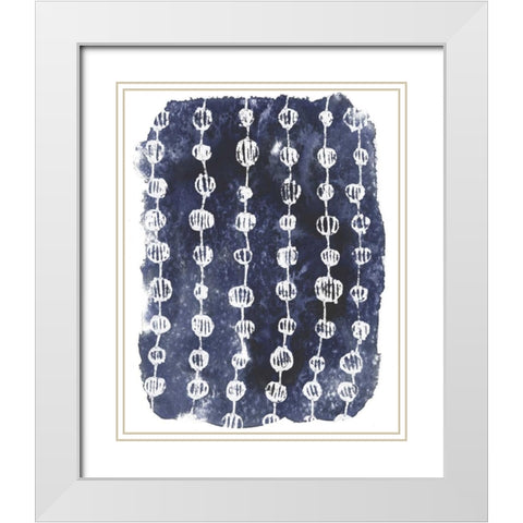 Indigo Batik Vignette I White Modern Wood Framed Art Print with Double Matting by Vess, June Erica