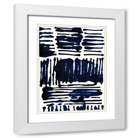 Indigo Stripes I White Modern Wood Framed Art Print with Double Matting by Fuchs, Jodi
