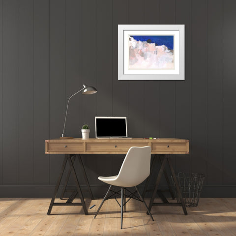 Mediterranean Blue I White Modern Wood Framed Art Print with Double Matting by Parker, Jennifer Paxton