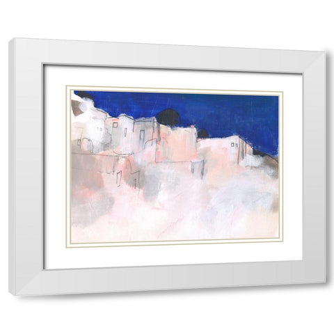 Mediterranean Blue I White Modern Wood Framed Art Print with Double Matting by Parker, Jennifer Paxton