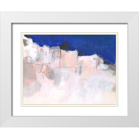 Mediterranean Blue I White Modern Wood Framed Art Print with Double Matting by Parker, Jennifer Paxton