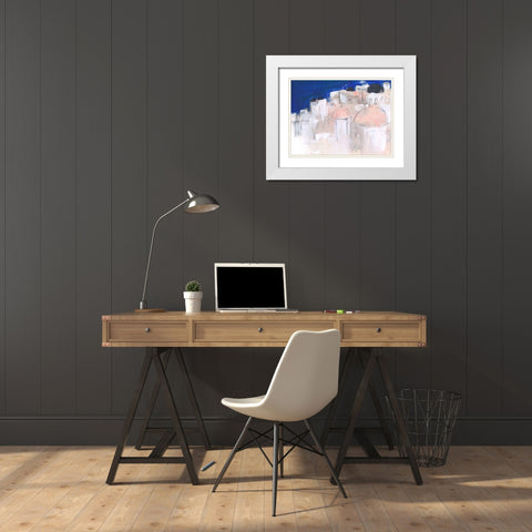 Mediterranean Blue II White Modern Wood Framed Art Print with Double Matting by Parker, Jennifer Paxton