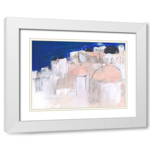 Mediterranean Blue II White Modern Wood Framed Art Print with Double Matting by Parker, Jennifer Paxton