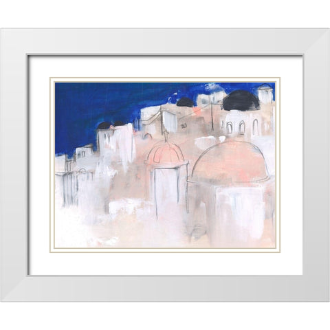 Mediterranean Blue II White Modern Wood Framed Art Print with Double Matting by Parker, Jennifer Paxton
