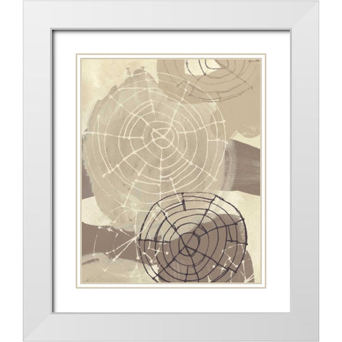 Spiral Gesture I White Modern Wood Framed Art Print with Double Matting by Vess, June Erica