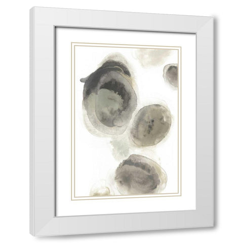 Water Stones I White Modern Wood Framed Art Print with Double Matting by Vess, June Erica