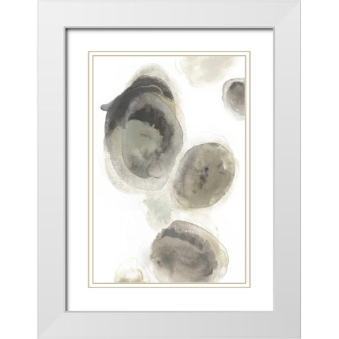 Water Stones I White Modern Wood Framed Art Print with Double Matting by Vess, June Erica