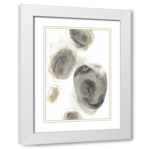 Water Stones II White Modern Wood Framed Art Print with Double Matting by Vess, June Erica