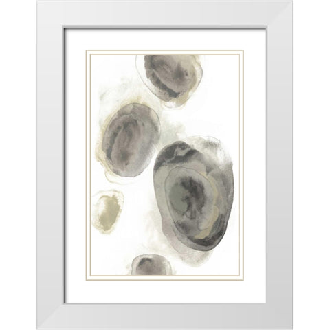 Water Stones II White Modern Wood Framed Art Print with Double Matting by Vess, June Erica