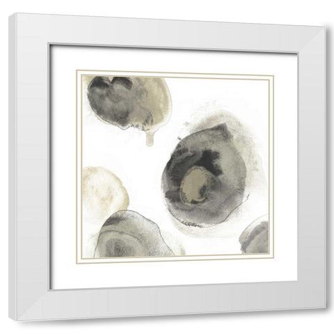 Water Stones III White Modern Wood Framed Art Print with Double Matting by Vess, June Erica