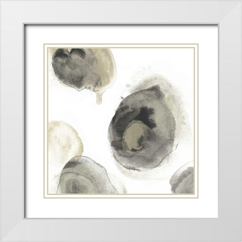 Water Stones III White Modern Wood Framed Art Print with Double Matting by Vess, June Erica