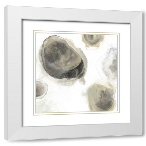 Water Stones IV White Modern Wood Framed Art Print with Double Matting by Vess, June Erica