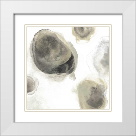Water Stones IV White Modern Wood Framed Art Print with Double Matting by Vess, June Erica