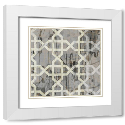 Neutral Metric VI White Modern Wood Framed Art Print with Double Matting by Goldberger, Jennifer