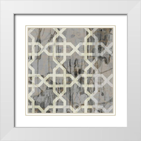Neutral Metric VI White Modern Wood Framed Art Print with Double Matting by Goldberger, Jennifer