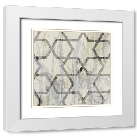 Neutral Metric VIII White Modern Wood Framed Art Print with Double Matting by Goldberger, Jennifer
